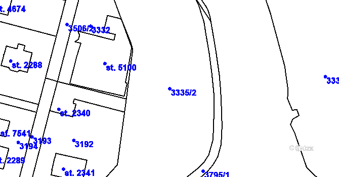Parcela st. 3335/2 v KÚ Havlíčkův Brod, Katastrální mapa