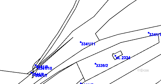Parcela st. 3341/11 v KÚ Havlíčkův Brod, Katastrální mapa