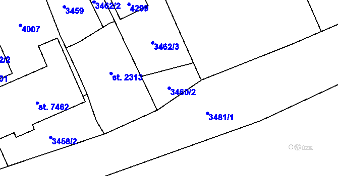 Parcela st. 3460/2 v KÚ Havlíčkův Brod, Katastrální mapa