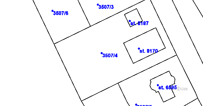 Parcela st. 3507/4 v KÚ Havlíčkův Brod, Katastrální mapa