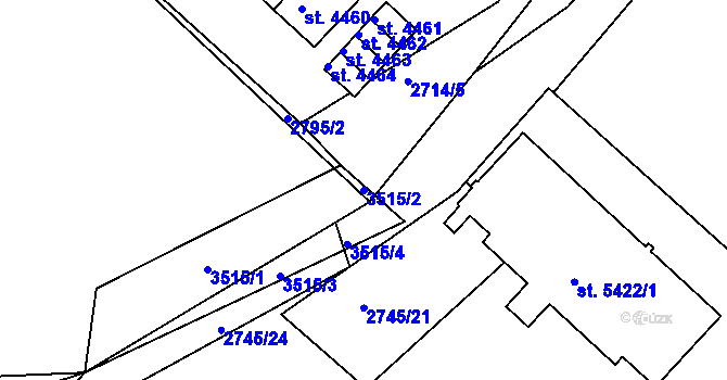 Parcela st. 3515/2 v KÚ Havlíčkův Brod, Katastrální mapa