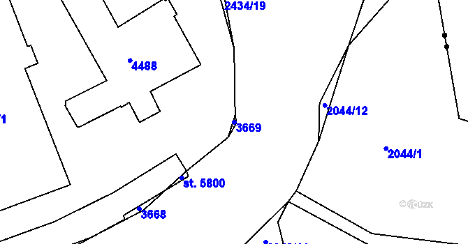 Parcela st. 3669 v KÚ Havlíčkův Brod, Katastrální mapa