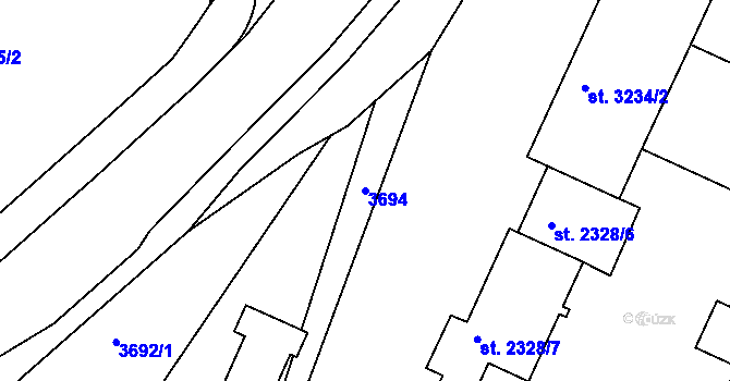 Parcela st. 3694 v KÚ Havlíčkův Brod, Katastrální mapa