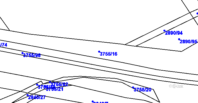 Parcela st. 3755/16 v KÚ Havlíčkův Brod, Katastrální mapa