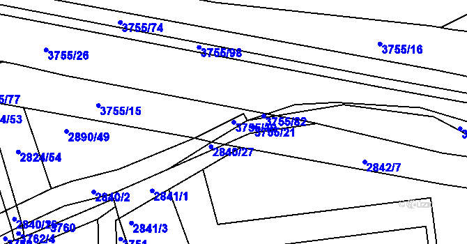 Parcela st. 3755/19 v KÚ Havlíčkův Brod, Katastrální mapa