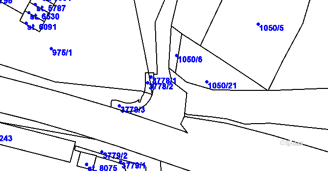 Parcela st. 3777/2 v KÚ Havlíčkův Brod, Katastrální mapa