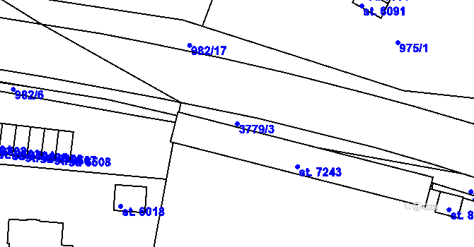 Parcela st. 3779/3 v KÚ Havlíčkův Brod, Katastrální mapa