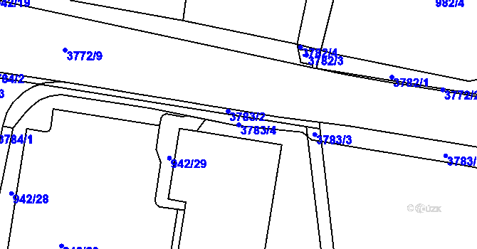 Parcela st. 3783/4 v KÚ Havlíčkův Brod, Katastrální mapa