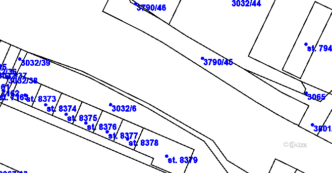 Parcela st. 3790/30 v KÚ Havlíčkův Brod, Katastrální mapa