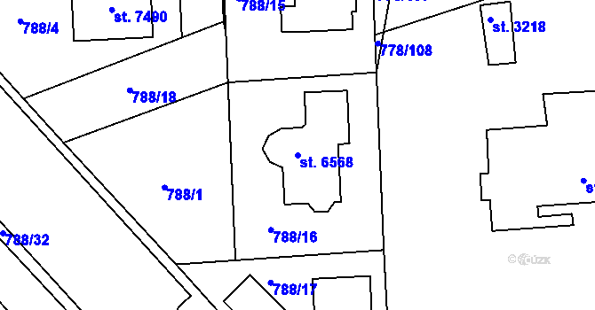 Parcela st. 6568 v KÚ Havlíčkův Brod, Katastrální mapa