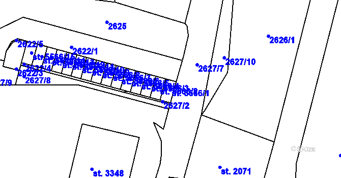 Parcela st. 5566/1 v KÚ Havlíčkův Brod, Katastrální mapa