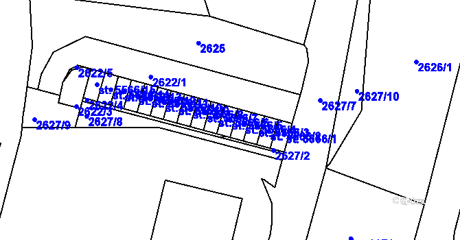 Parcela st. 5566/5 v KÚ Havlíčkův Brod, Katastrální mapa