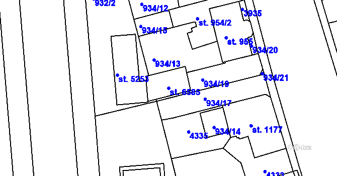 Parcela st. 6585 v KÚ Havlíčkův Brod, Katastrální mapa