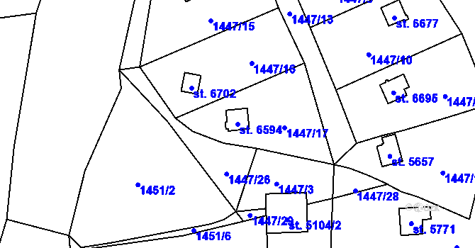 Parcela st. 6594 v KÚ Havlíčkův Brod, Katastrální mapa