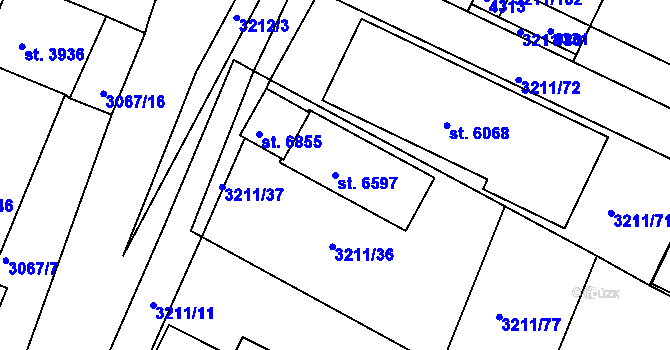Parcela st. 6597 v KÚ Havlíčkův Brod, Katastrální mapa