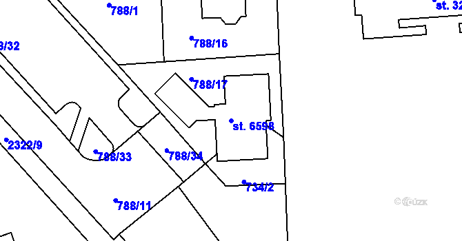 Parcela st. 6598 v KÚ Havlíčkův Brod, Katastrální mapa