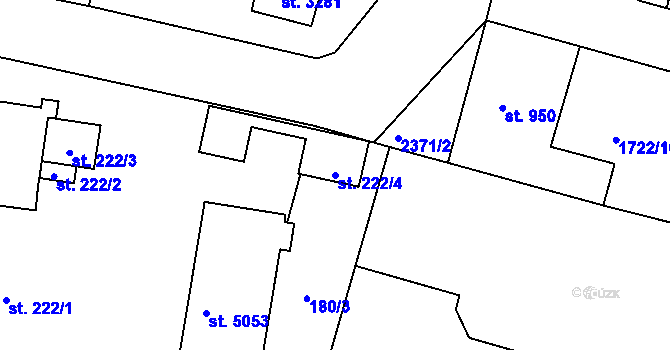 Parcela st. 222/4 v KÚ Havlíčkův Brod, Katastrální mapa