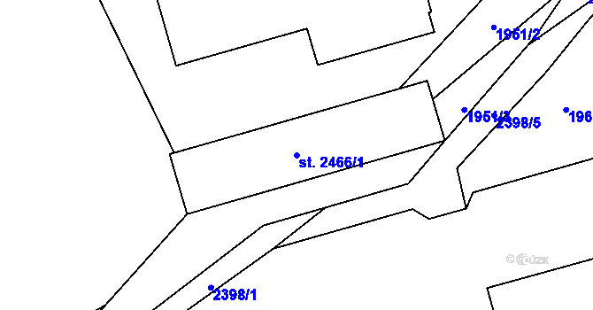 Parcela st. 2466/1 v KÚ Havlíčkův Brod, Katastrální mapa