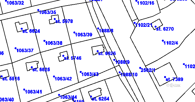 Parcela st. 6626 v KÚ Havlíčkův Brod, Katastrální mapa