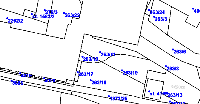 Parcela st. 263/11 v KÚ Havlíčkův Brod, Katastrální mapa