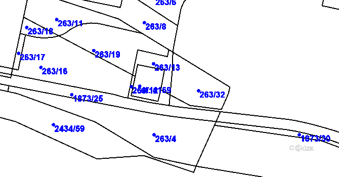 Parcela st. 263/13 v KÚ Havlíčkův Brod, Katastrální mapa