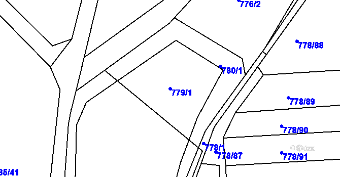 Parcela st. 779/1 v KÚ Havlíčkův Brod, Katastrální mapa