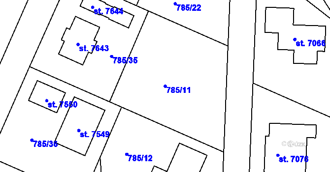Parcela st. 785/11 v KÚ Havlíčkův Brod, Katastrální mapa