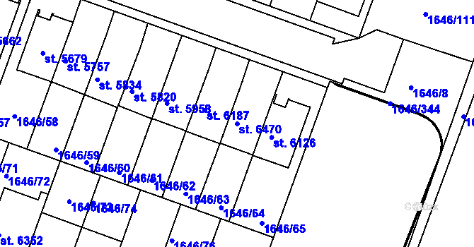 Parcela st. 6470 v KÚ Havlíčkův Brod, Katastrální mapa