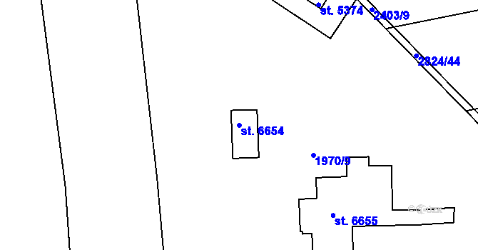 Parcela st. 6654 v KÚ Havlíčkův Brod, Katastrální mapa