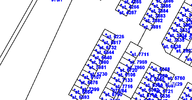Parcela st. 6644 v KÚ Havlíčkův Brod, Katastrální mapa