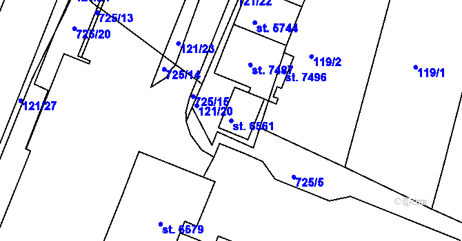 Parcela st. 6561 v KÚ Havlíčkův Brod, Katastrální mapa