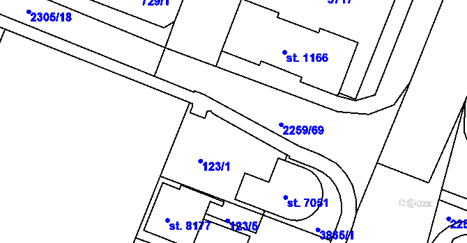 Parcela st. 2305/26 v KÚ Havlíčkův Brod, Katastrální mapa