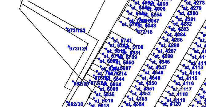 Parcela st. 6715 v KÚ Havlíčkův Brod, Katastrální mapa