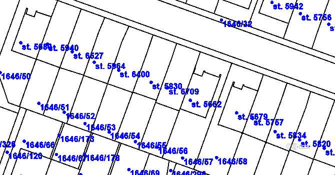 Parcela st. 6709 v KÚ Havlíčkův Brod, Katastrální mapa