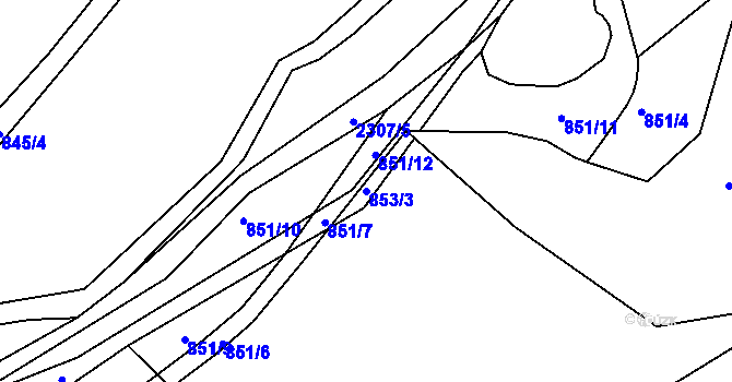 Parcela st. 853/3 v KÚ Havlíčkův Brod, Katastrální mapa