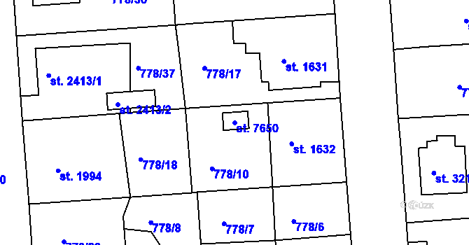 Parcela st. 7650 v KÚ Havlíčkův Brod, Katastrální mapa