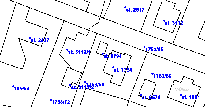 Parcela st. 6794 v KÚ Havlíčkův Brod, Katastrální mapa