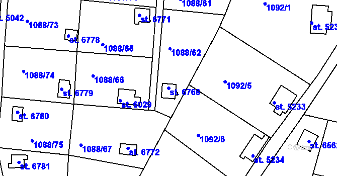 Parcela st. 6768 v KÚ Havlíčkův Brod, Katastrální mapa