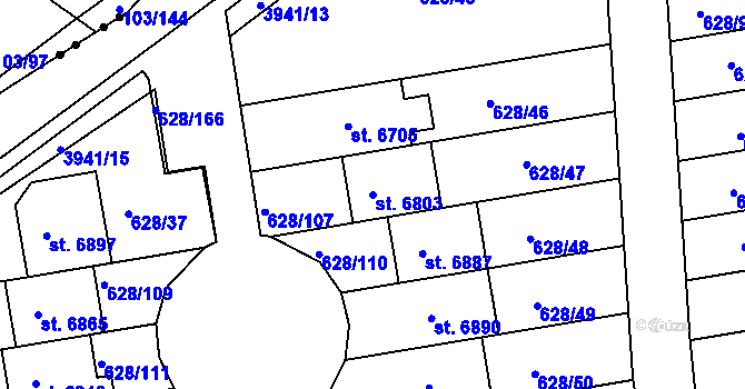 Parcela st. 6803 v KÚ Havlíčkův Brod, Katastrální mapa
