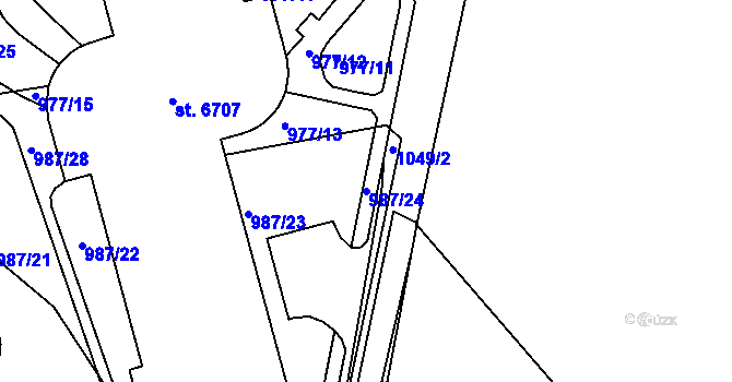Parcela st. 987/24 v KÚ Havlíčkův Brod, Katastrální mapa