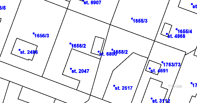 Parcela st. 6800 v KÚ Havlíčkův Brod, Katastrální mapa