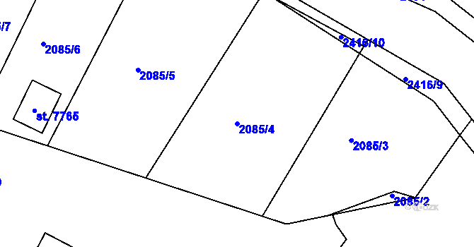 Parcela st. 2085/4 v KÚ Havlíčkův Brod, Katastrální mapa