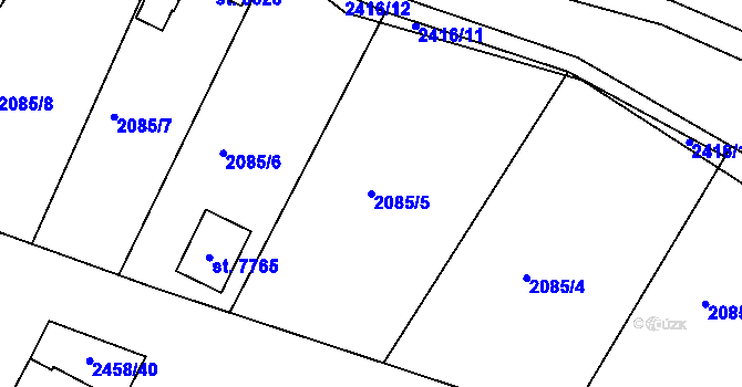 Parcela st. 2085/5 v KÚ Havlíčkův Brod, Katastrální mapa