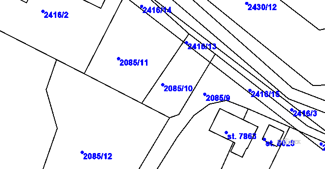 Parcela st. 2085/10 v KÚ Havlíčkův Brod, Katastrální mapa