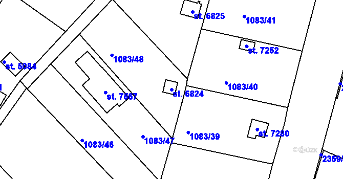 Parcela st. 6824 v KÚ Havlíčkův Brod, Katastrální mapa