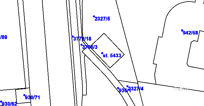 Parcela st. 5433 v KÚ Havlíčkův Brod, Katastrální mapa
