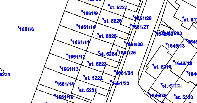 Parcela st. 5224 v KÚ Havlíčkův Brod, Katastrální mapa