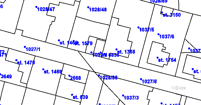 Parcela st. 6836 v KÚ Havlíčkův Brod, Katastrální mapa