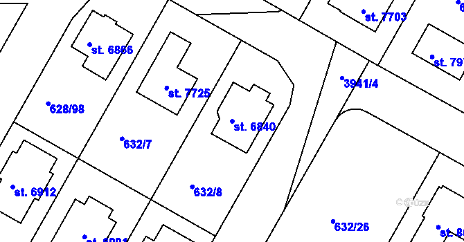 Parcela st. 6840 v KÚ Havlíčkův Brod, Katastrální mapa
