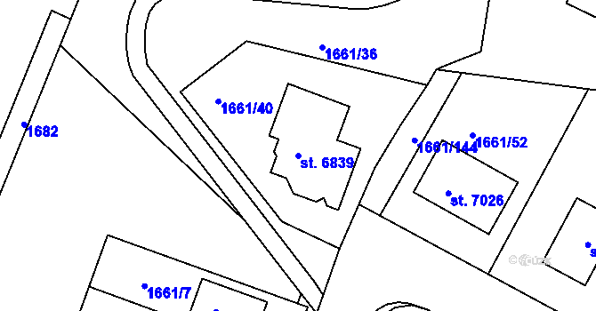 Parcela st. 6839 v KÚ Havlíčkův Brod, Katastrální mapa